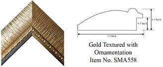 Gold Textured with Ornamentation Picture Frame