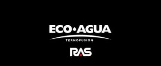 a black and white logo with the words eco aqua