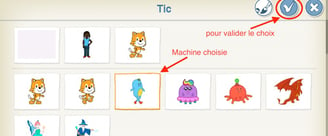 ScratchJr - Le choix des personnages