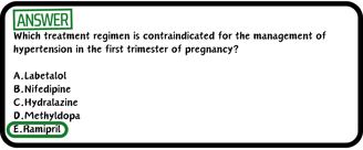 A USMLE practice multiple choice drug contraindications practice question correct answer reveal.
