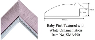 Baby Pink Textured with White Ornamentation Picture Frame