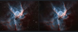 L'autore decide di mostrare l'elmo di Thor senza sfondo di stelle per l'aspetto unico dell'immagine.