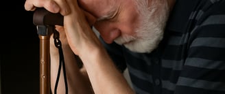 Elderly person with parkinsons disease receiving physiotherapy to improve mobility and balance