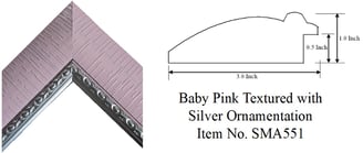 Baby Pink Textured with Silver Ornamentation Picture Frame