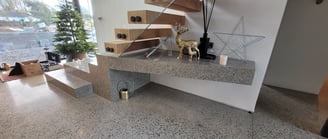 Polished concretestep, featute