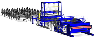 Soudeuse de treillis Système d’alimentation par bobines pour la production de panneaux - HKM MC