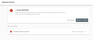 Screenshot showing how Google might apply manual actions or penalties to sites publishing too much AI content
