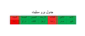 جدول برو سبليت