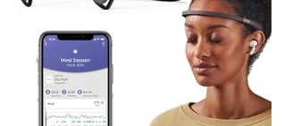 Headband Meditation Tracker and Monitor. Mind relaxation, mental health, wellness, fitness