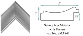Satin Silver Metallic with Texture  Picture Frame Item No. SMA847