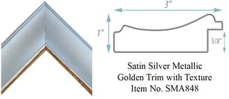 Satin Silver Metallic Golden Trim with Texture Picture Frame Item No. SMA848