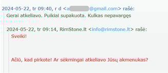 Atsiliepimas apie nusipirktą akmenį