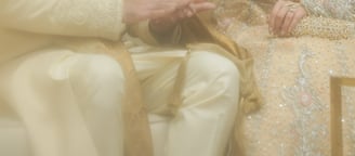 a man and woman in a wedding dress