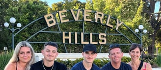 Beverly Hills Sign family Los Angeles Bus Tour
