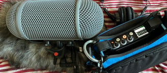 Rycote ORTF blimp and Sound Devices recorder in Orca bag