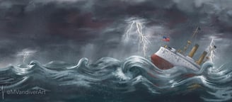 Illustrations from The Unkown Soldier's Journey Home by New Orleans artist Melissa Vandiver.