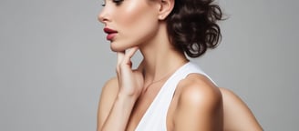 Crear una image de na muer sexy que esté utilizando comunicación no verbal