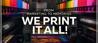 a printer machine with the words we print it all