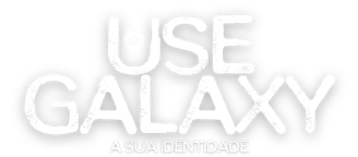 a black and white logo with the words use galaxy