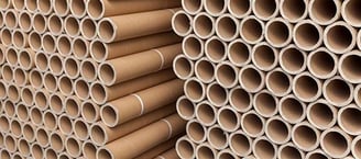 a stack of  bunch of paper tubes