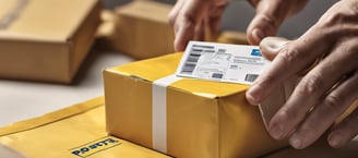 a cardboard box with a box of boxes on it