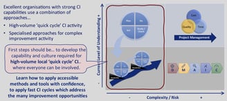 An explanation of improvement method selection and the focus of CI Foundation (Yellow Belt) training