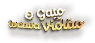 Logotipo escrito "O Gato que tocava violão" do site leitura fantástica. 