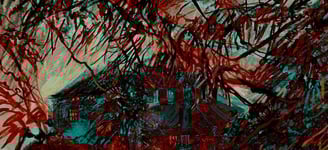 Digital collage - Dumfries House through the trees