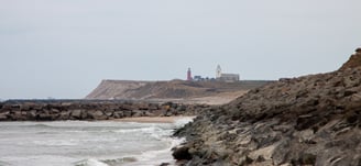 lighthouse view on a windy day