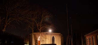 Church under the starry night