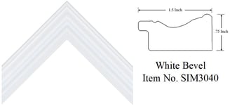 White Bevel Picture Frame Item No. SIM3040