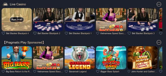 Live casino Games: in this category you can play live casinos.