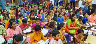 Singing thevaram with my students by Mataji Laxmi