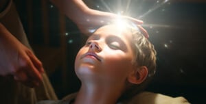 sesión de reiki con las manos