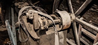 old vintage engine in the attic 