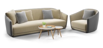 3D visualization of modern contemporary sofa styles, featuring fabric materials, detailed rendering.