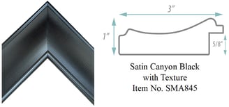 Satin Canyon Black with Texture Picture Frame