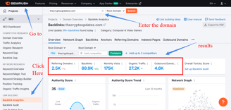 easily check backlink profile of any domain or website with semrush