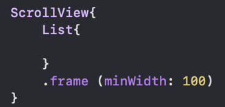 Snippet ScrollView containing a List