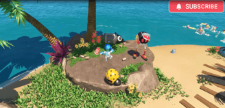astro bot turtles in trash