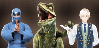 Henn Na Hotel Asakusa AI receptionists - Ninja, Anime & Velociraptor