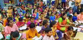 Singing thevaram with my students by Mataji Laxmi