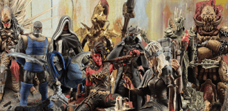 Custom-made hand-painted resin figures inspired by sci-fi, anime, and gaming characters