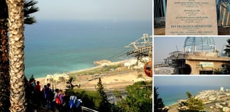 Vista do teleférico e observatório em Stella Maris, Haifa.