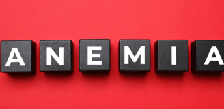 Le mot "anemia" écrit en noir sur un fond rouge