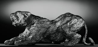 Oeuvre d'artiste-panthère en bronze- art animalier