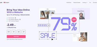 hostinger - a website page with a price tag on it 