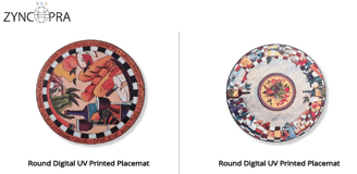 Digitally printed round placemats – custom design options for restaurants