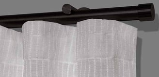 Tringle rail décorative noire pour rideaux wave