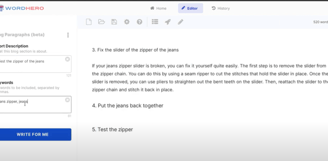 WordHero AI Blog Paragraphs Tool